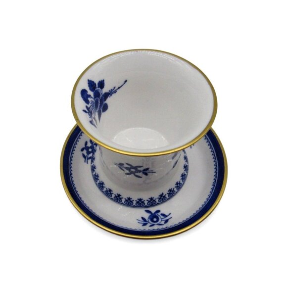 SPODE Gloucester Blue and White Floral Cup Saucer England Vintage - Picture 2 of 11